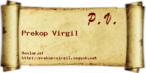 Prekop Virgil névjegykártya